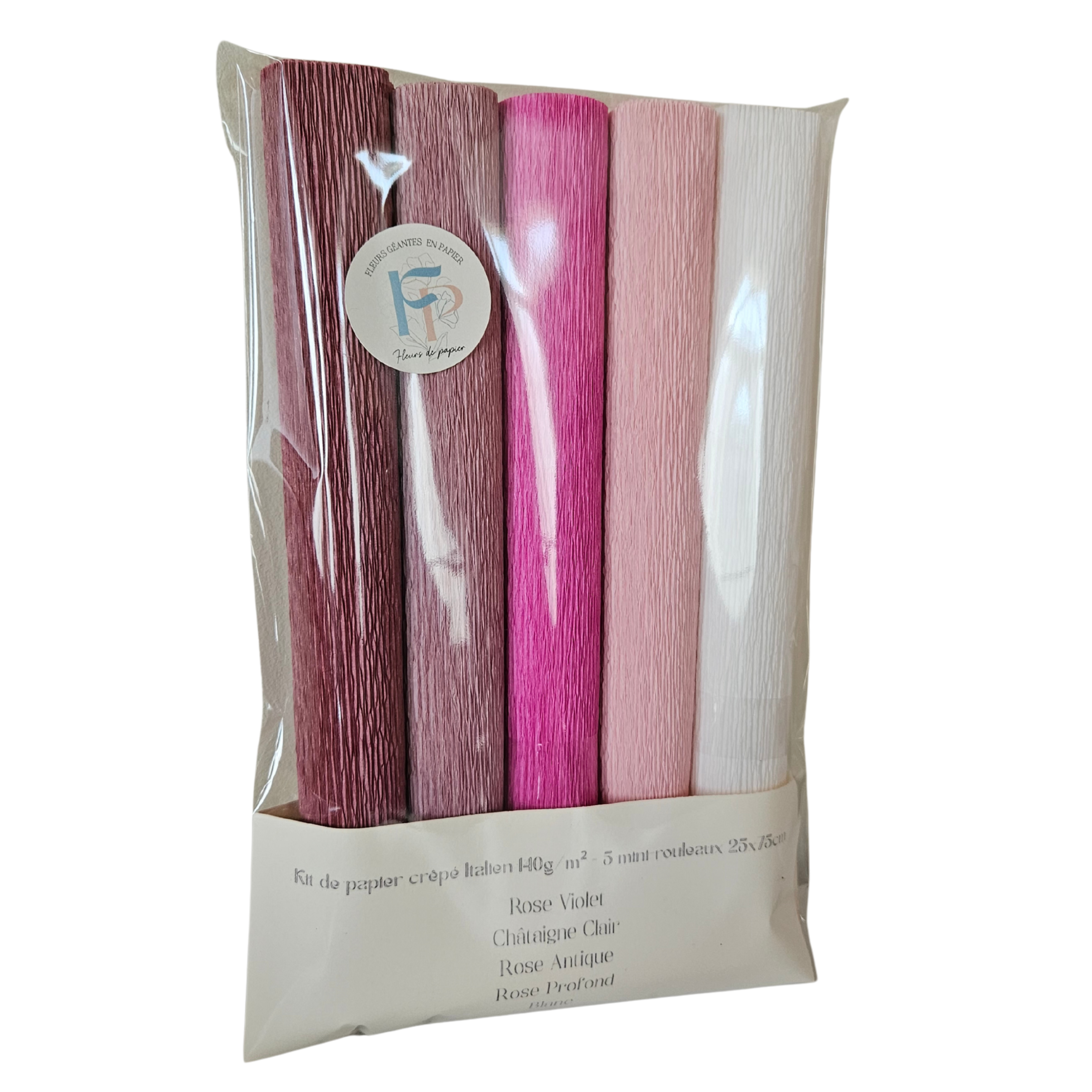 Nos kits de papier crépon italien 140 g/m² sont conçus pour les passionnés de création florale et d’artisanat. Les papiers présentent une texture fine et extensible, idéale pour sculpter des pétales réalistes et des compositions durables. 