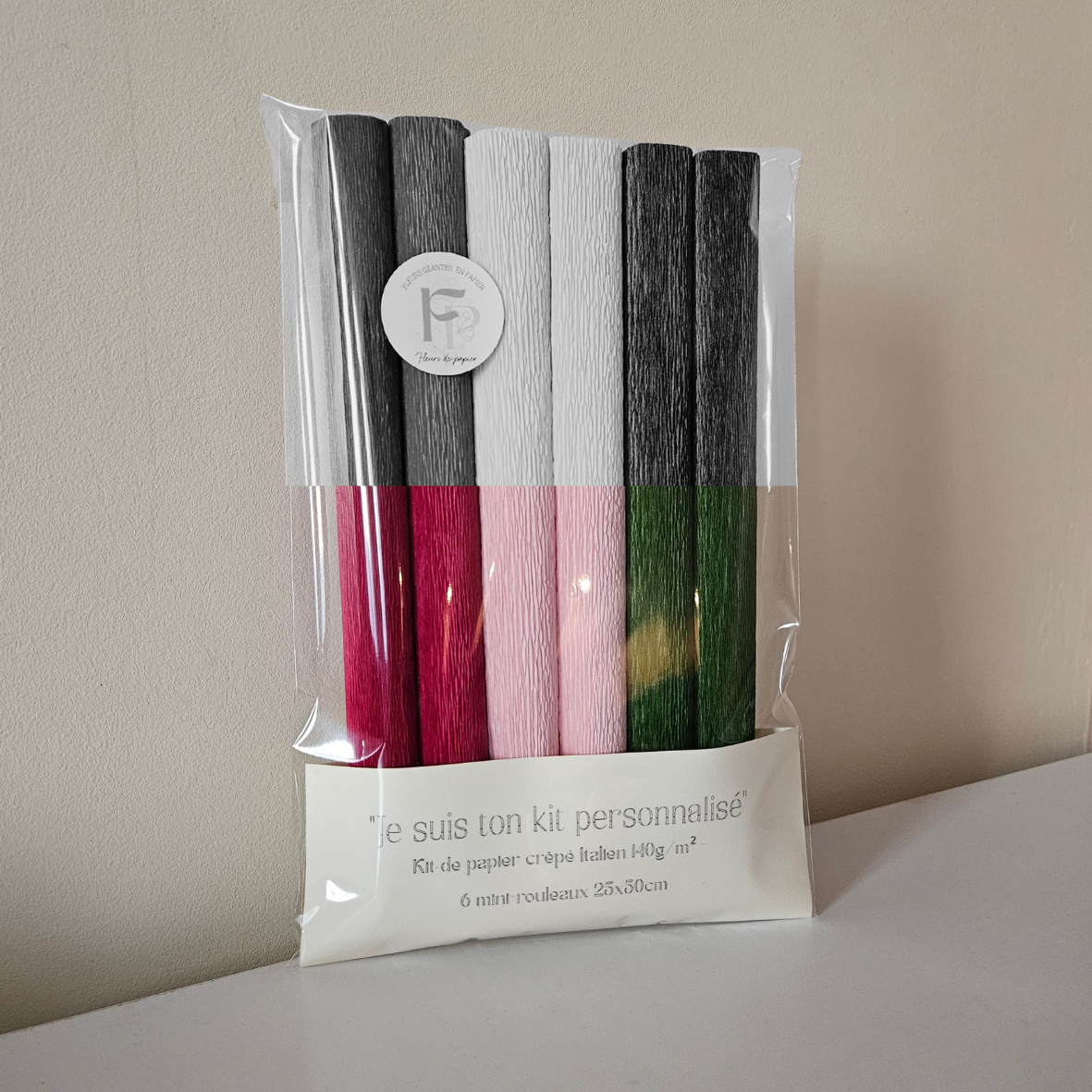 Kit à personnaliser - 3 couleurs au choix - 6 mini rouleaux 25 x 50cm