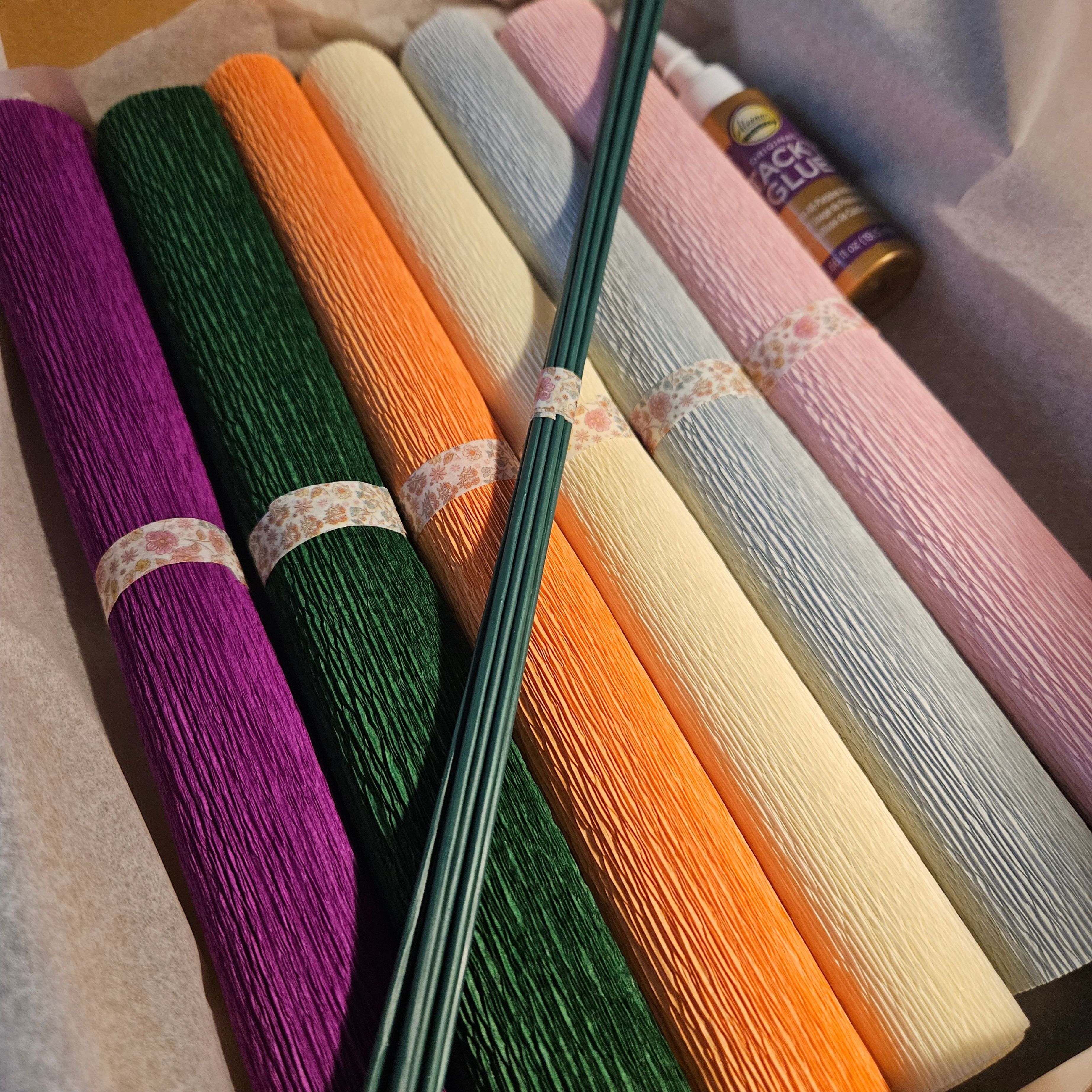 Kit d'initiation à l'Art floral : papier + colle + tiges