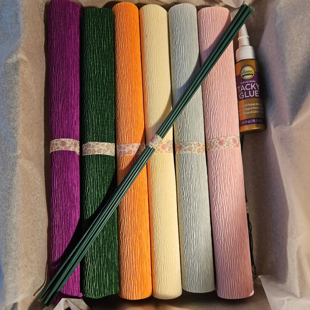 Kit d'initiation à l'Art floral : papier + colle + tiges