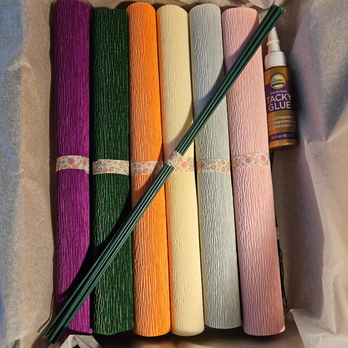 Kit d'initiation à l'Art floral : papier + colle + tiges