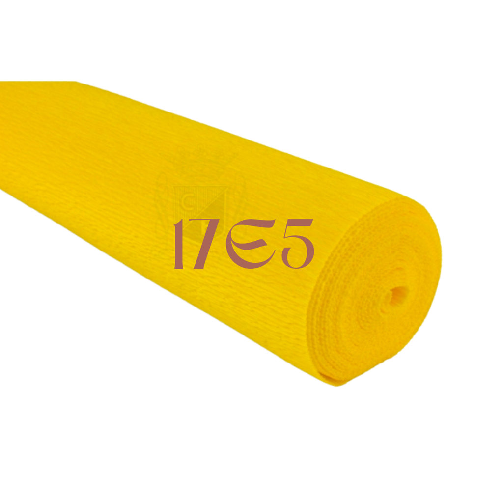 Papier crépon italien JAUNE MARGUERITE - 17E5 - 140g/m² Qualité Supérieure - 250 X 50 CM