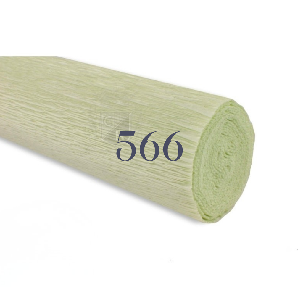 Papier crépon italien VERT D'EAU - 566 - 140g/m² Qualité Supérieure - 250 X 50 CM