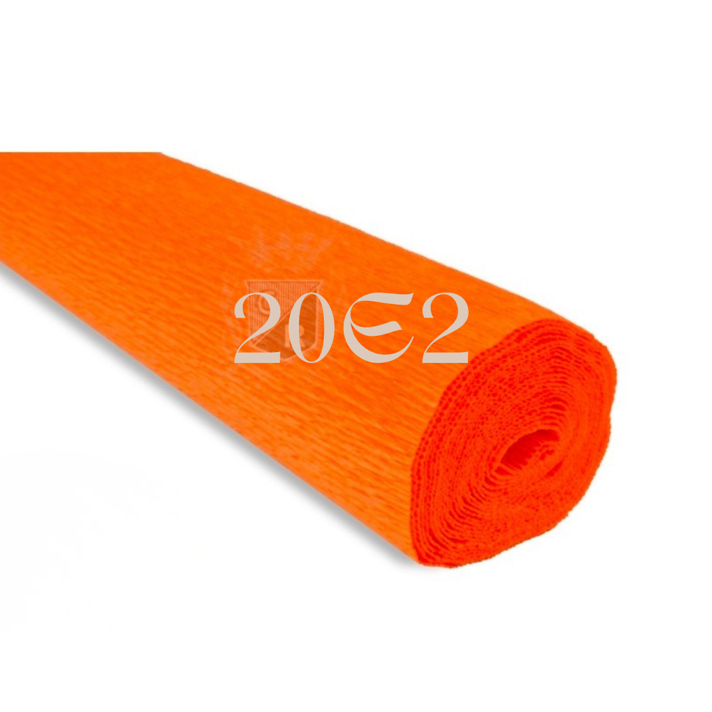 Papier crépon italien ORANGE FLAMBOYANT - 20E2 - 140g/m² Qualité Supérieure - 250 X 50 CM