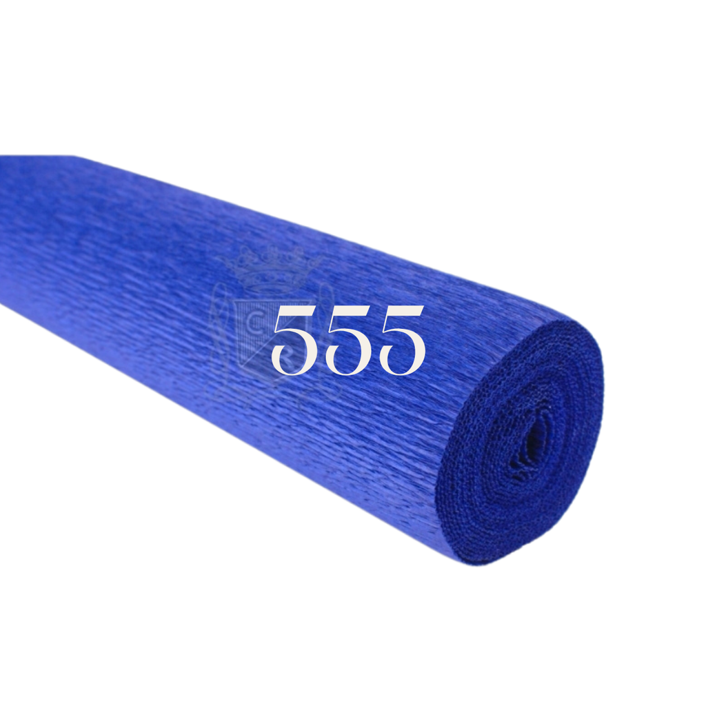 Papier crépon italien BLEU NUIT - 555 - 140g/m² Qualité Supérieure - 250 X 50 CM