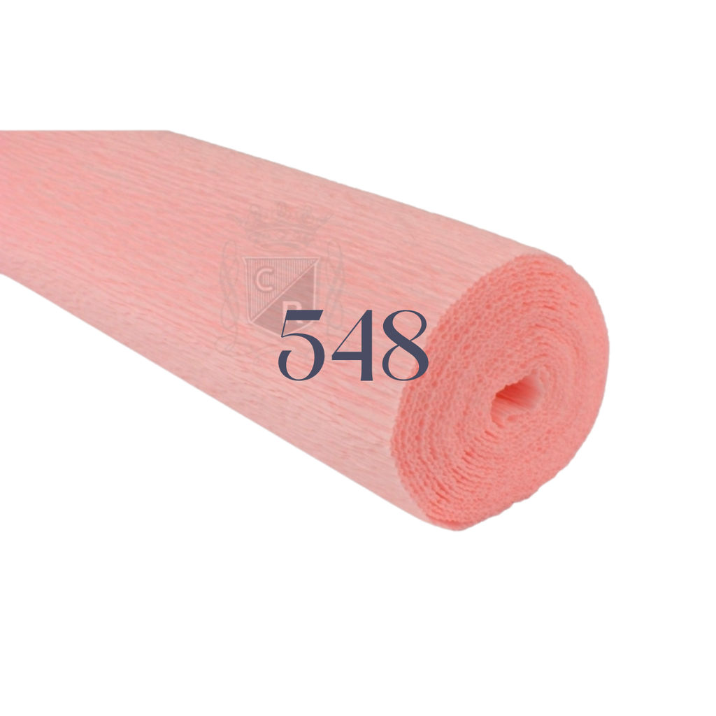 Papier crépon italien ROSE CAMELIA - 548 - 140g/m² Qualité Supérieure - 250 X 50 CM