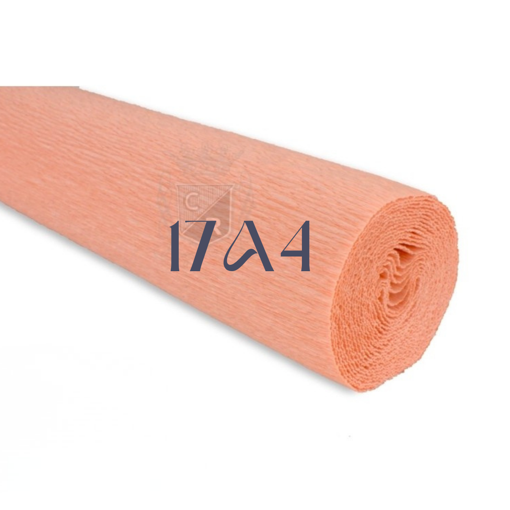 Papier crépon italien PECHE FONCE - 17A4 - 140g/m² Qualité Supérieure - 250 X 50 CM